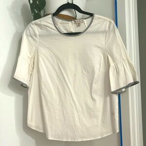 White cotton poplin top